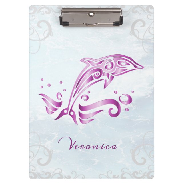 Pranchetas Golfinho magenta personalizado (Frente)