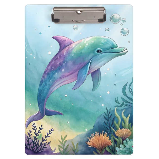 Pranchetas golfinho pintado à aquarela (Frente)