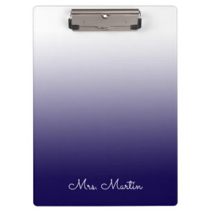 Pranchetas Gradiente Azul Escuro Personalizado Professor