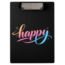Pranchetas Gradiente Pastel Vibrante Tipografia FELIZ - Moder