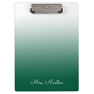 Pranchetas Gradiente Verde Caçador Personalizado Professor