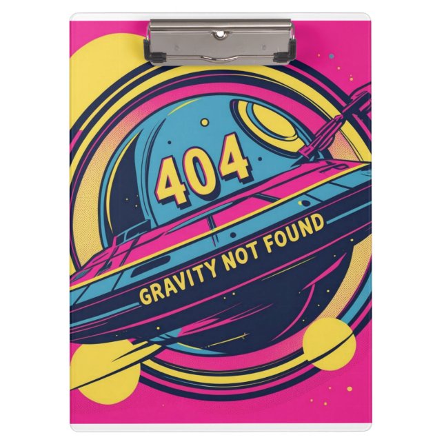 Pranchetas Gravidade 404 Não Encontrada - Arte Pop de Espaço  (Frente)