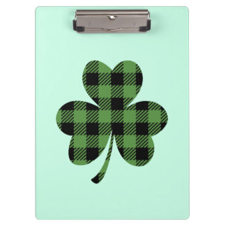 Pranchetas Green Buffalo Plaid Shamrock Clover Design-61104