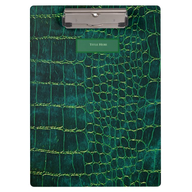 Pranchetas Green Faux Leather Style Clipboard (Frente)