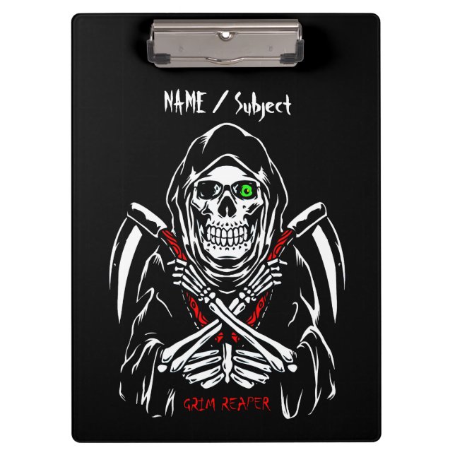 Pranchetas Grim Reaper Scythe Death Skeleton Bones Halloween (Frente)