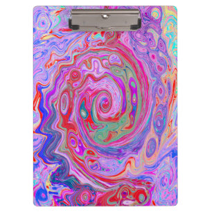 Pranchetas Groovy Abstrato Retro Vermelho, Roxo e Rosa Swirl
