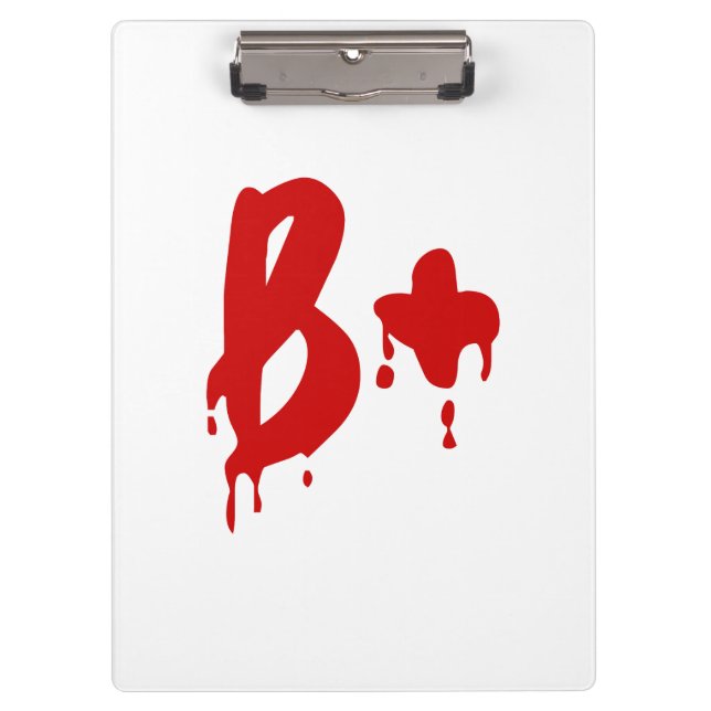 Pranchetas Grupo Sanguíneo B+ Positivo #Hospital Horror (Frente)