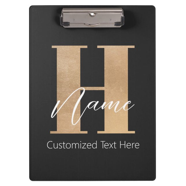 Pranchetas H & Name Iniciais Modernos Monogramados Personaliz (Frente)