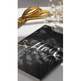 Pranchetas Hair Salon Hairstylist Tesoura Dourada Preta Moder
