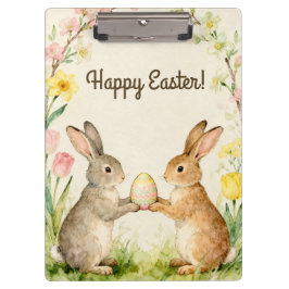 Pranchetas Happy Easter Vintage Bunnies with Egg