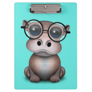 Pranchetas Hipopótamo Nerdy bonito do bebê que veste vidros