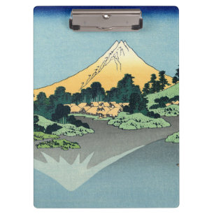 Pranchetas Hokusai Monte Fuji reflete no lago Kawaguchi