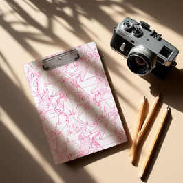 Pranchetas Hot Pink Scribble Cats – modern cute Pattern