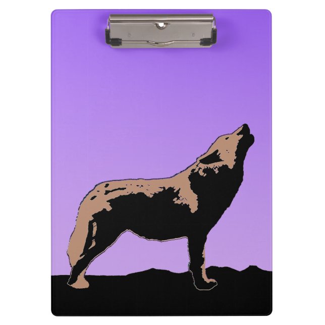 Pranchetas Howling Wolf at Sunset - Arte original sobre a vid (Frente)