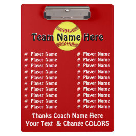 Pranchetas Ideias do presente do treinador do softball dos