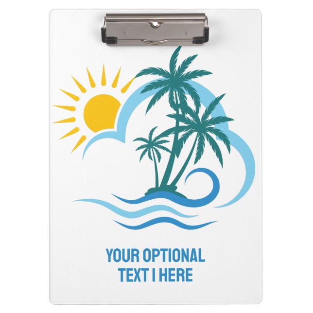 Pranchetas Ilhas Tropicais de Texto Personalizado (Frente)