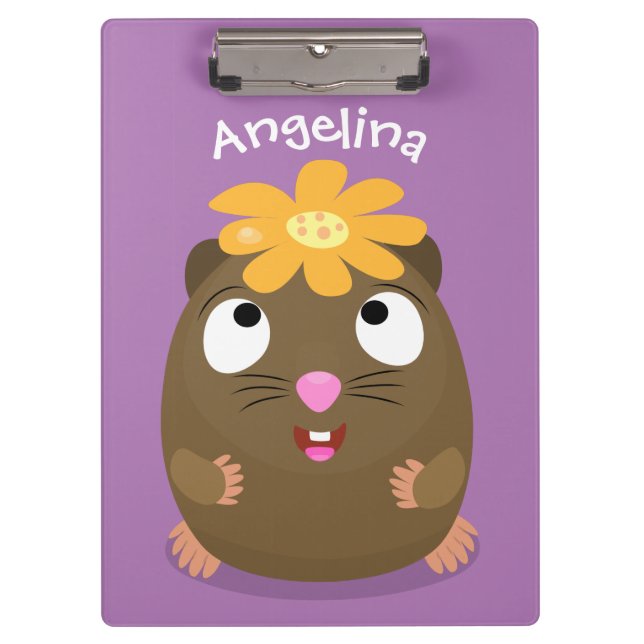 Pranchetas Ilustração animada feliz cota-guiné (Frente)