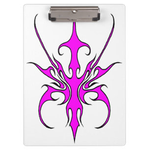 Pranchetas Ilustração de Arte Linear Tribal Rosa e Preta Fero