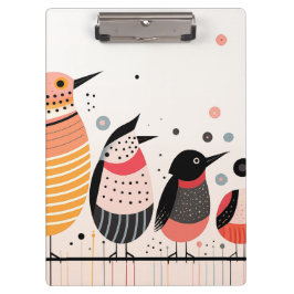 Pranchetas Ilustração de aves com pontos e faixas