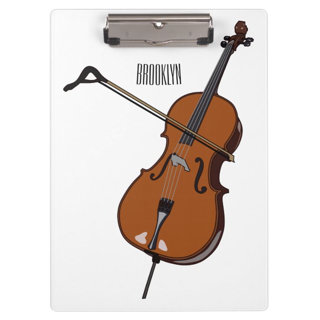Pranchetas Ilustração de desenho animado Cello (Frente)