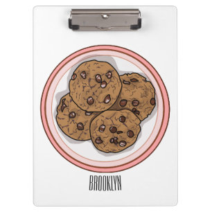 Pranchetas Ilustração de desenho animado com chip de chocolat