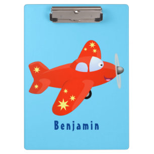 Pranchetas Ilustração de desenho animado de avião vermelho-cl