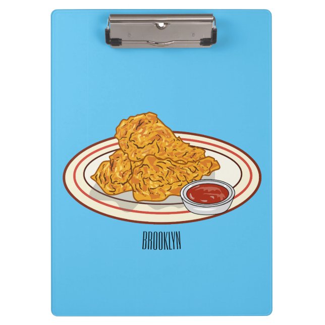 Pranchetas Ilustração de desenho animado de frango desidratad (Frente)