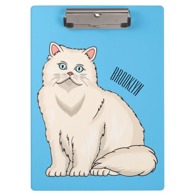 Pranchetas Ilustração de desenho animado de gato persa (Frente)