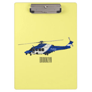 Pranchetas Ilustração de desenho animado de helicóptero polic