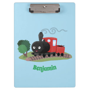 Pranchetas Ilustração de desenho animado de locomotiva de com