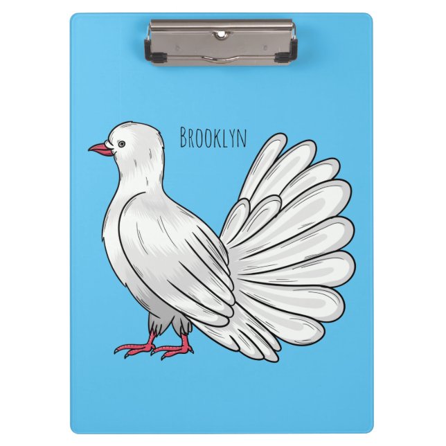 Pranchetas Ilustração de desenho animado de pombo-cauda (Frente)