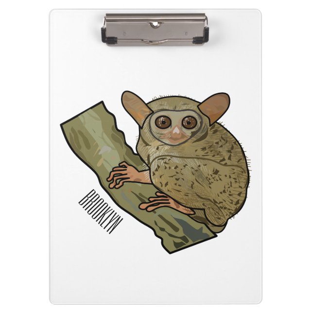 Pranchetas Ilustração de desenho animado de Tarsier (Frente)