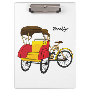 Pranchetas Ilustração de desenho animado do rickshaw Pedicab