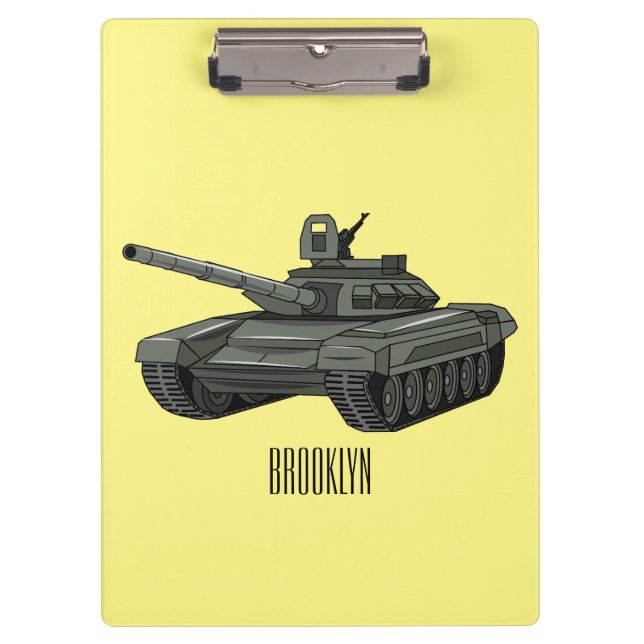 Pranchetas Ilustração de desenho animado do Tanque (Frente)