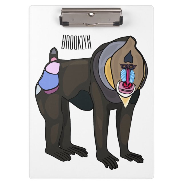 Pranchetas Ilustração de desenho animado Mandrill (Frente)