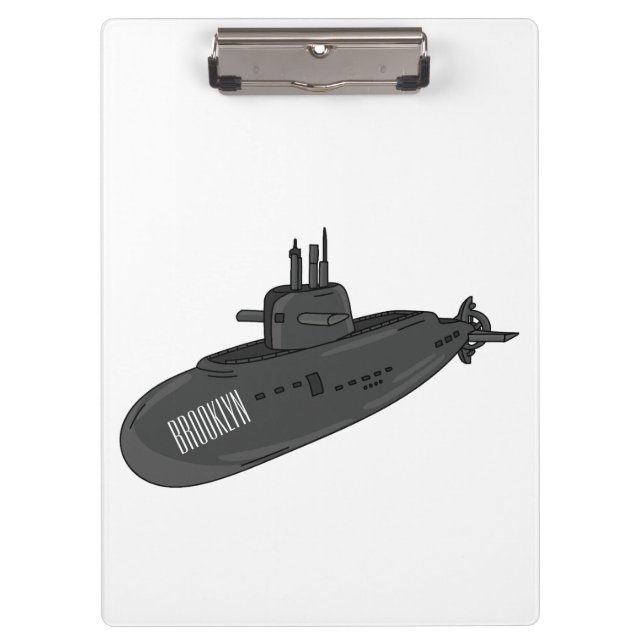 Pranchetas Ilustração de desenho animado submarino (Frente)