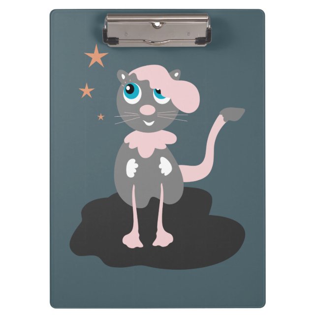 Pranchetas Ilustração de Gato Infantil Fofa de Kitty de Desen (Frente)