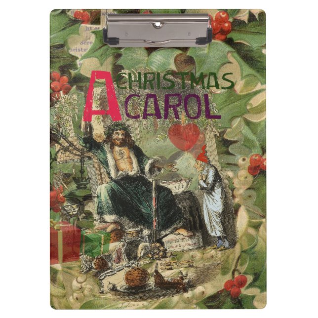 Pranchetas Ilustração do Espírito do Natal Presente Scrooge (Frente)