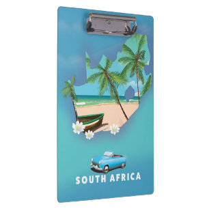 Pranchetas Ilustração do mapa da África do Sul pôster de viag