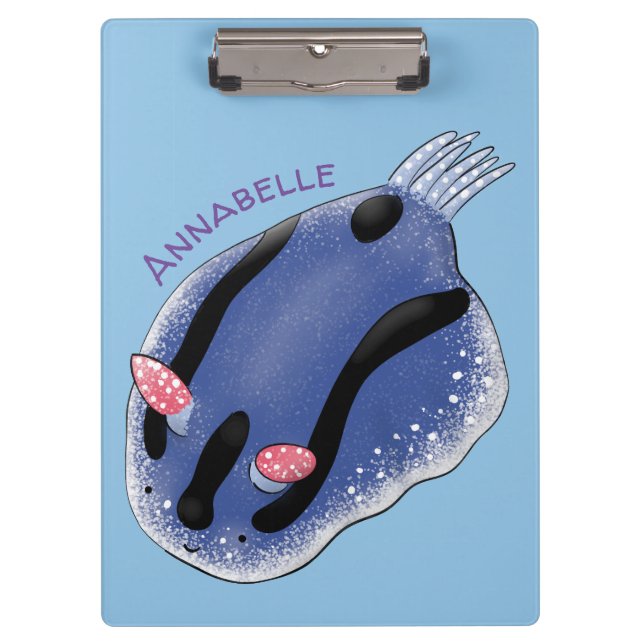 Pranchetas Imagem de desenho animado azul-nudibranch bonito (Frente)