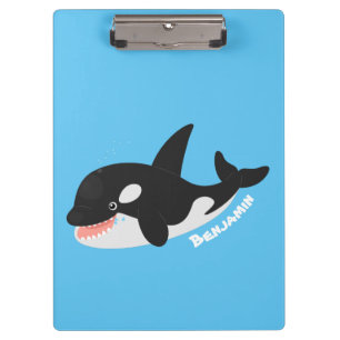 Pranchetas Imagem engraçada de desenho animado de orca