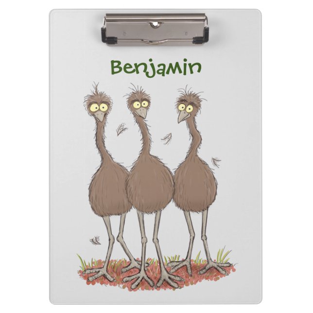 Pranchetas Imagem engraçada do desenho animado emu australian (Frente)
