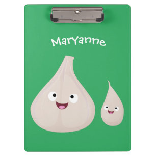 Pranchetas Imagem vegetal do desenho animado de alho cúprico