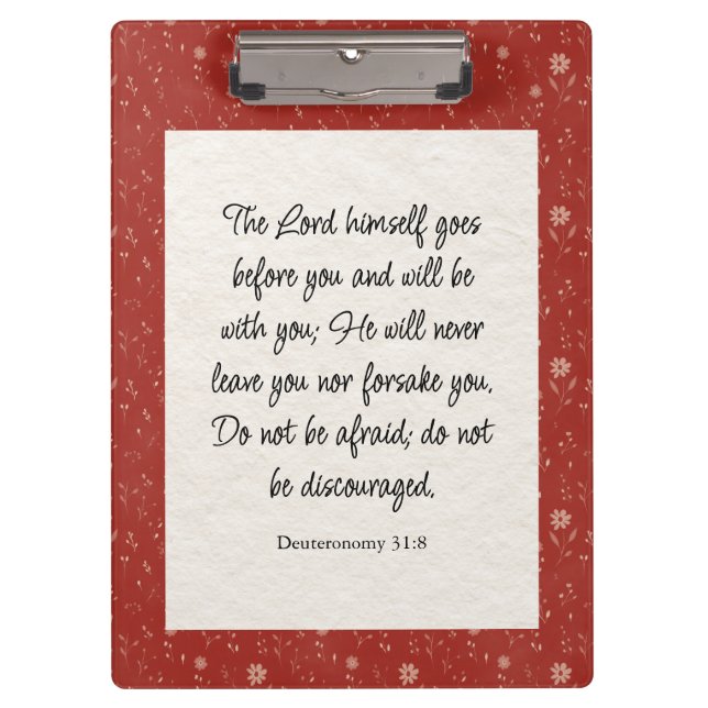 Pranchetas Imagem Versa da Bíblia 31:8 Deuteronomy (Frente)