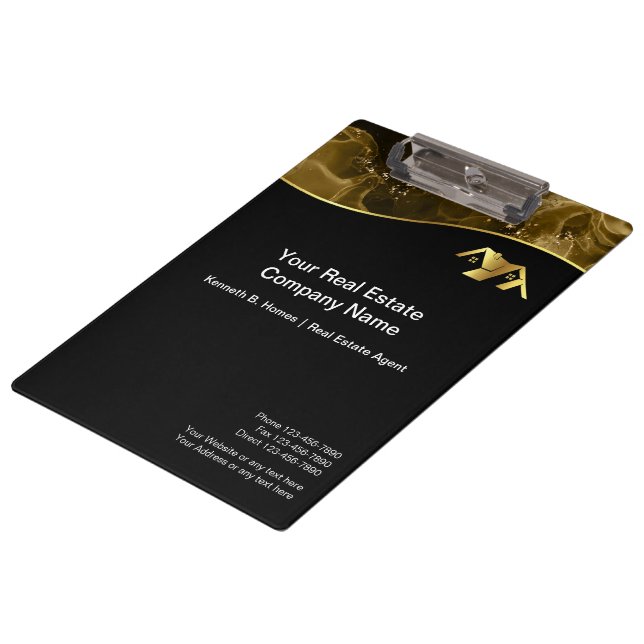 Pranchetas Imobiliário. Construção. Dourado negro (Inclinado)