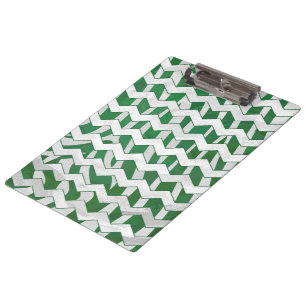 Pranchetas Impressão Chevron Zebra Verde e Branco