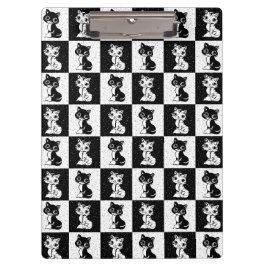 Pranchetas Impressão de Bloco de Monograma Branco Preto