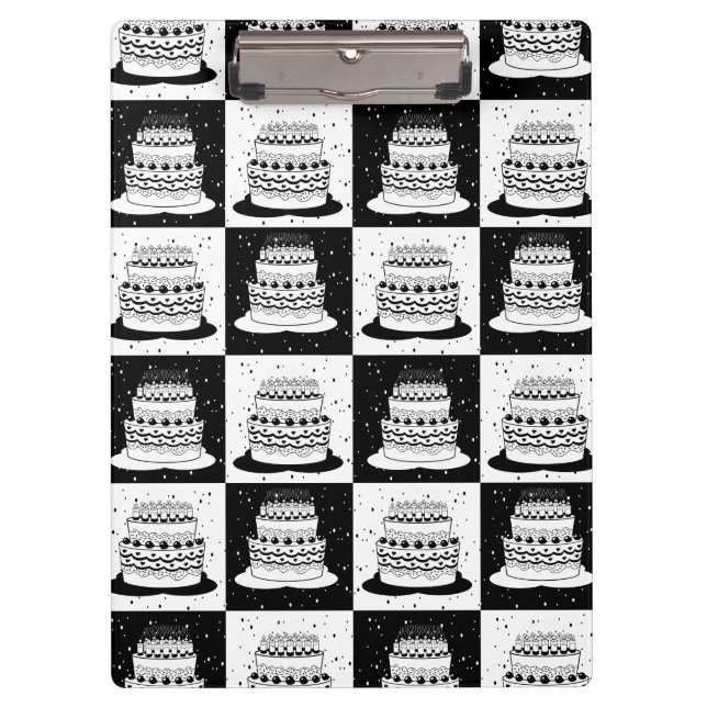 Pranchetas Impressão de Bloco Verificado com Bolo Branco Pret (Frente)