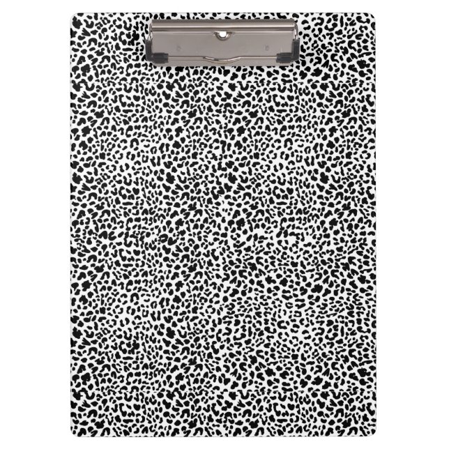 Pranchetas Impressão de leopardo da neve preto e branco (Frente)
