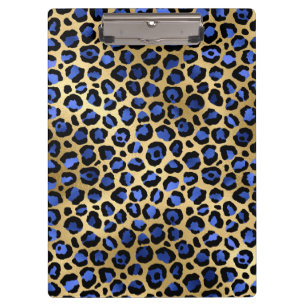 Pranchetas Impressão de manchas de leopardo Glam dourado e az